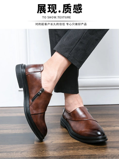 Fashion Men's Dress Shoes Formal Loafers Leather Wedding Shoes for Men