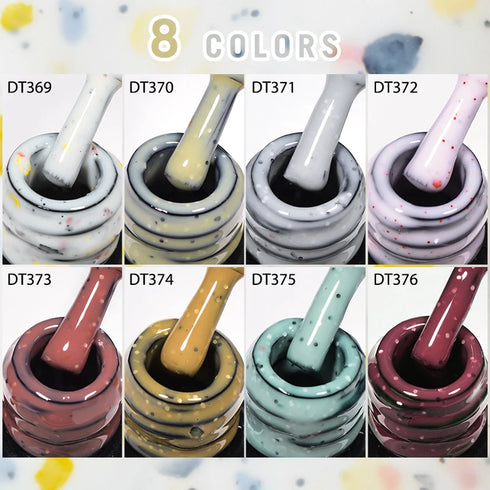 Milky White Snowflake Cream Gel Nail Polish with Pink Glitter Sequins for Stunning Fall Nail Art Design - Soak Off UV LED Varnish for Lasting Beauty