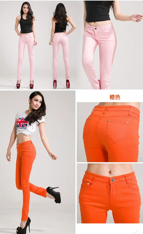 Candy Color Women's Straight Leg Jeans - Versatile Stretch Denim Pants for All Seasons, Perfect for Fall Outfits with Jeans and Homecoming Styles