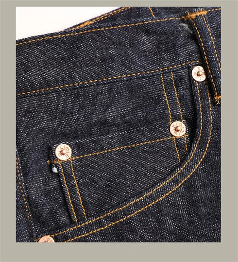 Slim Straight Button Fly Denim Jeans for Men - Heritage Style Selvedge Pants Perfect for Casual Wear and Stylish Medium Wash Jeans Outfit
