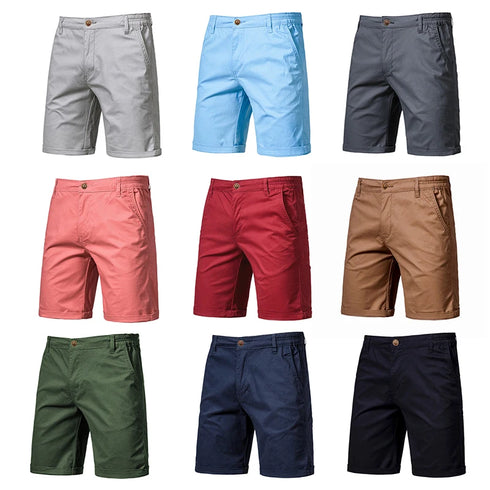 Men Summer Casual Business Shorts Elastic Waist Gym Running Shorts