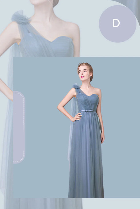 Elegant Sleeveless Tulle A-Line Bridesmaid Dress With Satin Belt And Lace Up Bow For Weddings