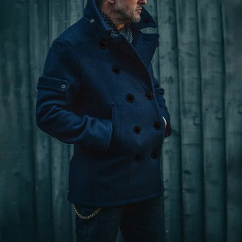 Stylish Men's Casual Woolen Jacket - Solid Color Outerwear for Autumn and Winter Fashion