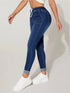 Autumn and Winter Women's Stretch Elastic Waist Jeans Fashion Skinny Ankle-Length Denim Pants