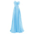 Strapless A-Line Chiffon Bridesmaid Dress With Beading Crystals and Pleats Corset Back