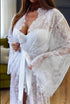 Lace Wedding Robe Floor Length Long Sleeve Bridal Gown For Honeymoon And Wedding Day