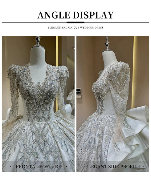 Luxurious Wedding Gown For Women Customized Satin Design