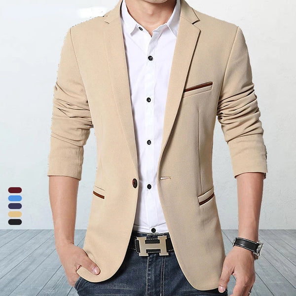 Slim Fit Men's Casual Blazer Business Suit Coat Gentleman Autumn Style
