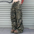 Women Y2K Camouflage Cargo Jeans Vintage High Waist Pants