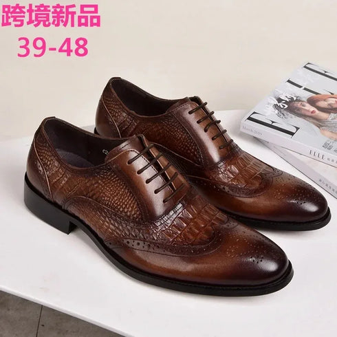 Elegant Men's Oxford Leather Shoes for Office Wear - Comfortable, Wear-Resistant, and Stylish Casual Footwear for Formal Occasions
