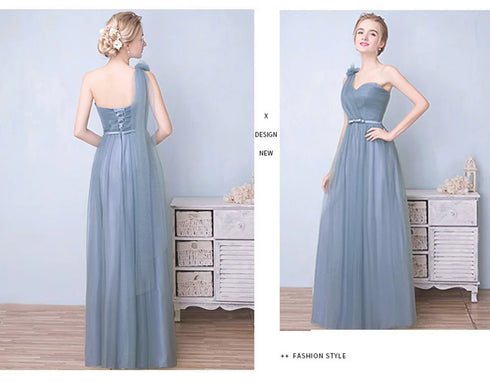 Elegant Sleeveless Tulle A-Line Bridesmaid Dress With Satin Belt And Lace Up Bow For Weddings