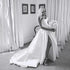 Customized Plus Size A Line Satin Strapless Wedding Dress Gowns