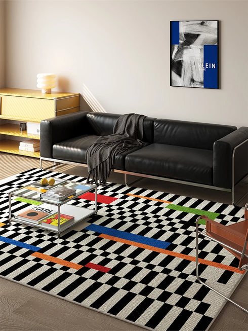 Modern Fashion Striped Area Rugs for Living Room and Bedroom Non-Slip Floor Mat