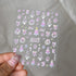 Adorable Pink Christmas Nail Art Stickers with Shiny Shells, Cute Snowflakes, Stars, and Wreaths - 5D Embossed Nail Decorations for Festive Nail Designs