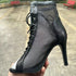 Sexy High Heels Hollow Mesh Sandals for Summer Fashion Comfort Peep Toe Stilettos Jazz Dance Female Shoes Plus Size