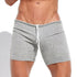 Mens Sexy Drawstring Ribbed Sleepwear Shorts Gym Sportswear