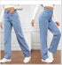 Denim Jeans Women Straight Pants High Waist Loose Basics Ankle Length Y2k Streetwear Slight Stretch