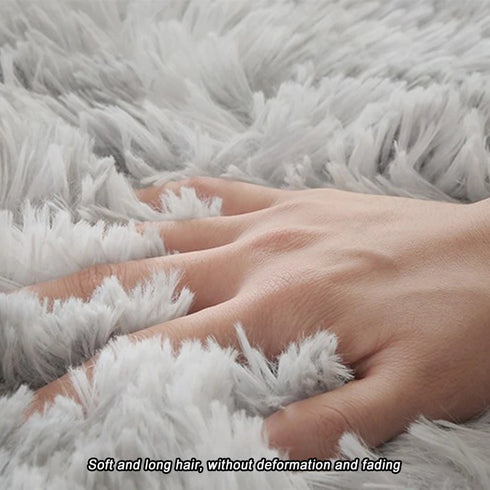 Oval Plush Rugs for Bedroom and Living Room Decor Non Slip Furry Carpet Hand Washable