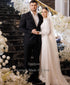 Modest Muslim Wedding Dresses For Bride High Neck Long Sleeves