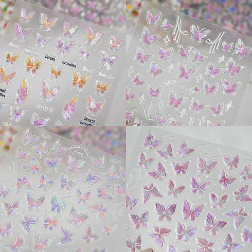 Adorable Pink Christmas Nail Art Stickers with Shiny Shells, Cute Snowflakes, Stars, and Wreaths - 5D Embossed Nail Decorations for Festive Nail Designs