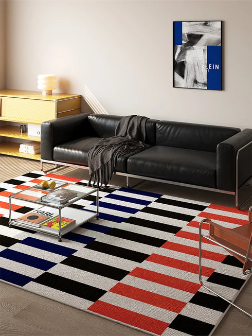 Modern Fashion Striped Area Rugs for Living Room and Bedroom Non-Slip Floor Mat