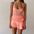 Sexy Halter Lace See-Through Crop Top for Women - Trendy Backless Party Club Vest Tank Top, Y2K Fashion Essential for Summer Wardrobe