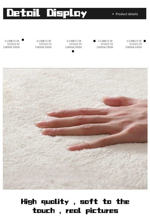 French Style Plush Carpet for Living Room and Bedroom Minimalist Fluffy Rug
