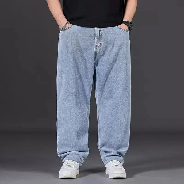 Plus Size Jeans Men's Autumn Loose-Fit Casual Denim Pants