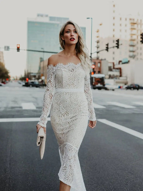 Simple Wedding Dress Travel Marry Party Bridal Gowns Off Shoulder A Line