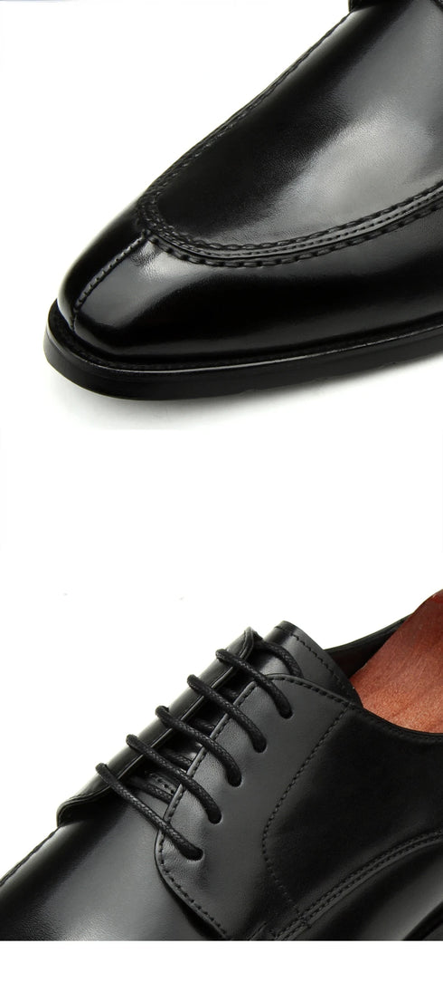 Luxury Handmade Genuine Leather Italian Oxfords for Men - Retro British Style Formal Social Shoes Perfect for Weddings and Office Wear
