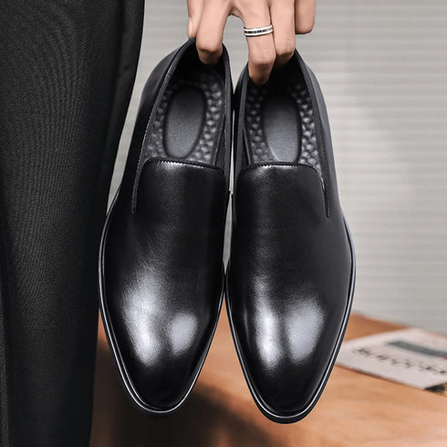 Business Formal Slip-On Leather Shoes for Men Dress Fashion Oxford Moccasins