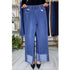 Elastic Waist Jeans For Women High Waist Wide Leg Denim Pants Loose Fit Casual Trousers