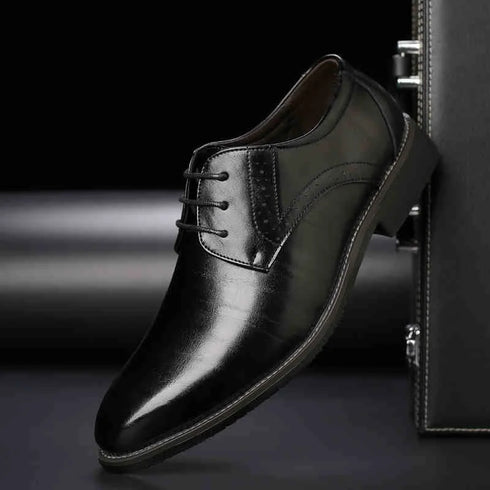 Men's Formal Dressing Shoes Leather Oxfords Pointed Toe for Office and Wedding