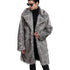 Men's Faux Fur Long Overcoat with Large Lapel for Autumn and Winter Fashion - Thick Turn-Down Collar Jacket for Daily Wear