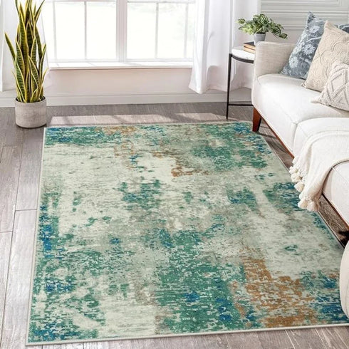 Crystal Pile Carpet Modern Abstract Area Rug Washable Stain Resistant for Living Room Kitchen Bathroom Entryway