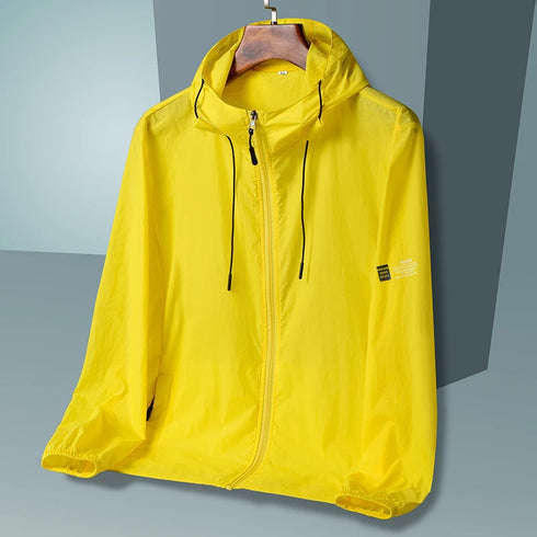 Summer Hooded Windbreaker Jacket for Men and Women - Quick Dry Sun Protection Clothing for Fishing and Hunting, Casual Outdoor Outerwear with Pockets