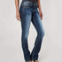 Womens Jeans Mid Waisted Straight Leg Bootcut Denim Trousers