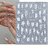 5D Embossed Nail Art Stickers - Semi-Transparent White Bowknots Adhesive Sliders for Creative Manicure Decorations and Nail Art Accessories