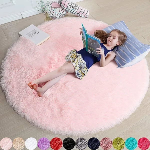 Plush Round Rug Mat for Living Room and Bedroom Home Decor