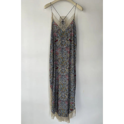 Female Skull Flower Dress for Women V-Neck Casual Lace Backless Mini Dress