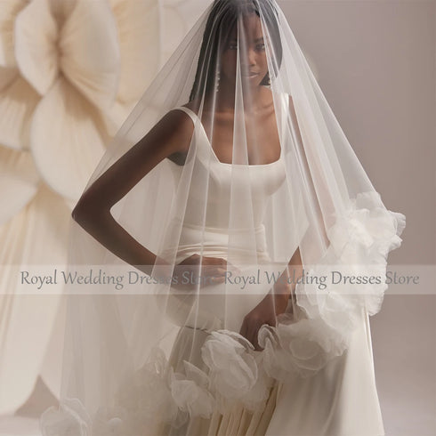 Mermaid Wedding Dress for Bride Tank Square Collar Elegant Gown