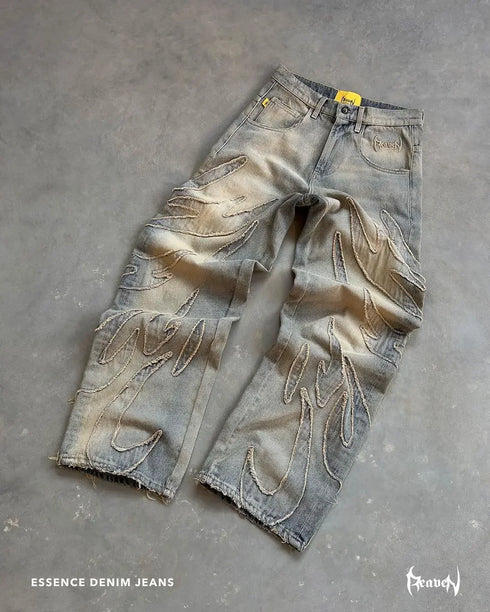 Harajuku Embroidered Retro Loose Streetwear Jeans Hip Hop Pants