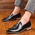 Elegant Pointed Toe Leather Oxfords for Men - Formal Office, Wedding, and Party Dress Shoes Featuring Comfortable Slip-On Design and Durable Rubber Outsole