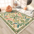 American Pastoral Style Flora Fauna Print Area Rug for Living Room and Bedroom Decor