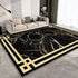 European Style Luxury Gold Area Rug Abstract Texture Washable Living Room Carpet
