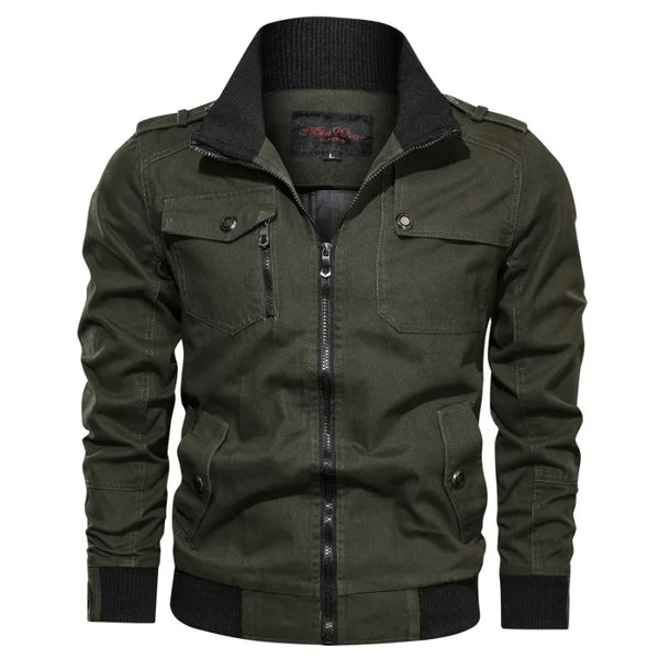 Men's Casual Long Sleeve Stand Collar Zipper Pocket Jacket for Autumn and Winter - Versatile Outerwear for Daily Wear