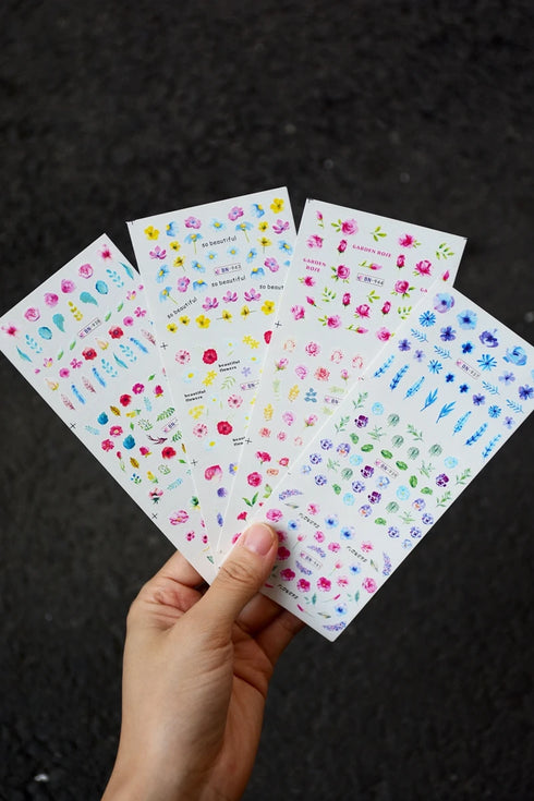 12 Floral Patterns Summer Nail Water Decals - Daffodils, Lilies, and Tulips for Stunning Nail Art Transfers and DIY Manicure Accessories