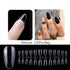 120pcs Coffin Shape Clear Full Cover Fake Nails - Long Press On Acrylic Nail Tips for Autumn Nails
