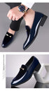 Elegant Pointed Toe Patent Leather Loafers for Men - Formal Oxford Dress Shoes Perfect for Weddings, Parties, and Office Occasions