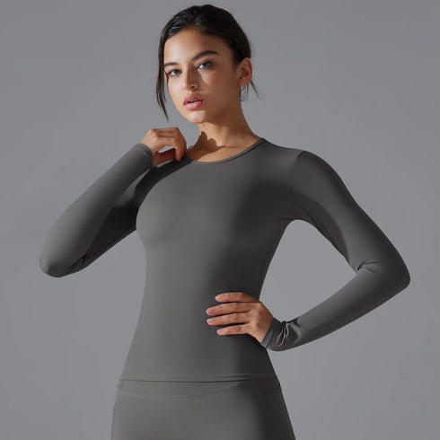 Yoga Shirts for Women Long Sleeve Winter Fitness Running Gym Workout Dry Fit Breathable Sports Top